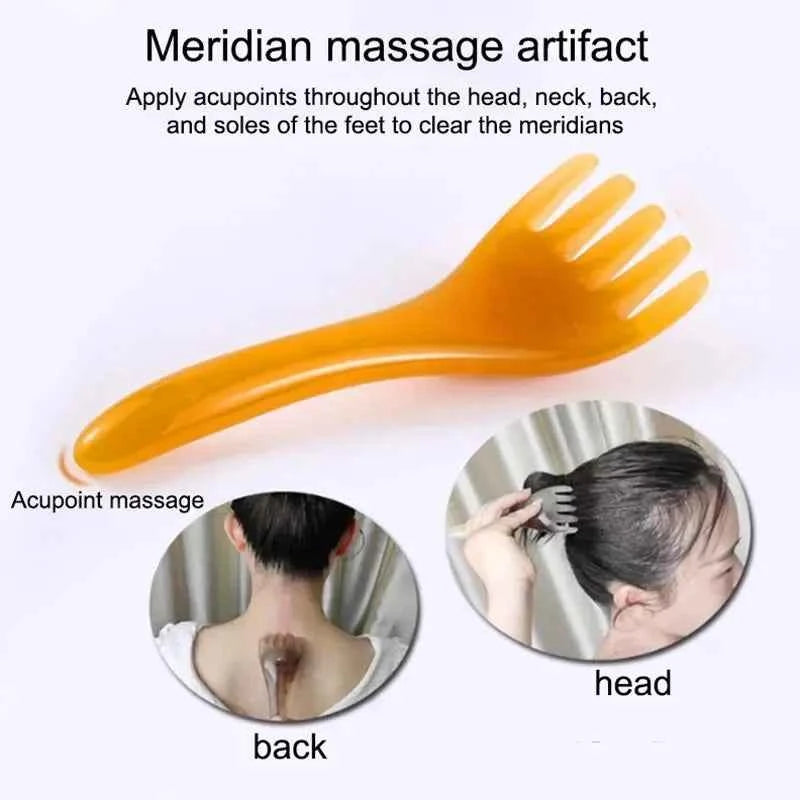 Head Massager Scalp Gua Sha for Body Neck Leg Massage Five-claw Head Scraping Stick Massage Scraping Claw Massage Visage