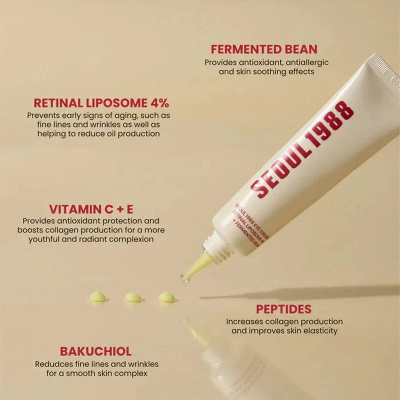 Crème Contour des Yeux Rétinol 4% Séoul 1988 – Anti-Cernes, Anti-Rides & Raffermissante
