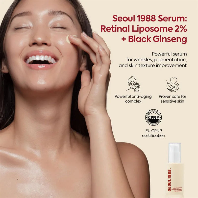 Sérum Ginseng Noir & Niacinamide Séoul 1988 – Éclat, Fermeté & Anti-Âge (30ml)