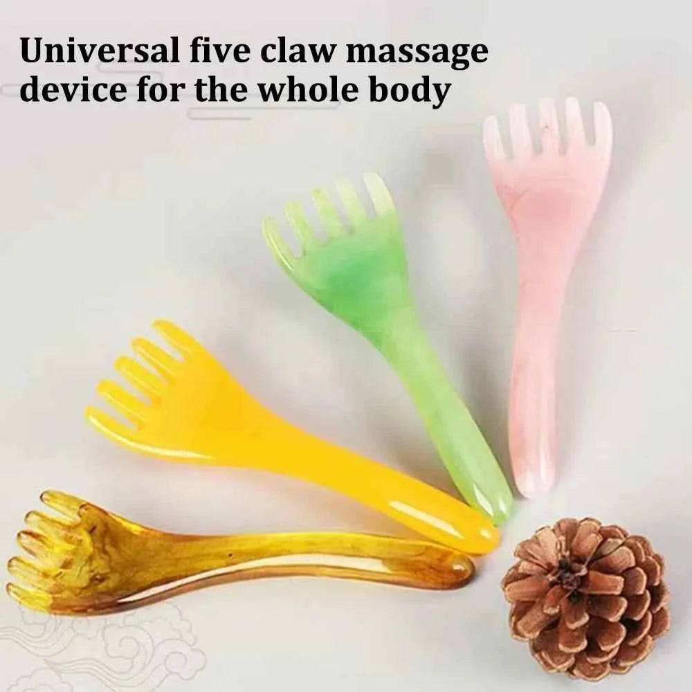 Head Massager Scalp Gua Sha for Body Neck Leg Massage Five-claw Head Scraping Stick Massage Scraping Claw Massage Visage