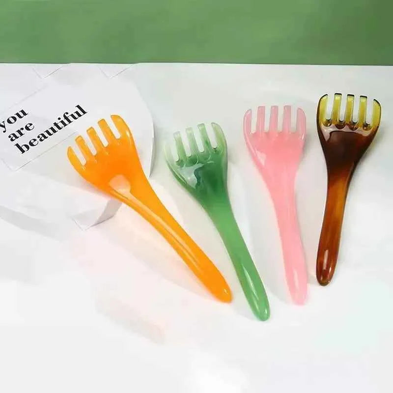 Head Massager Scalp Gua Sha for Body Neck Leg Massage Five-claw Head Scraping Stick Massage Scraping Claw Massage Visage